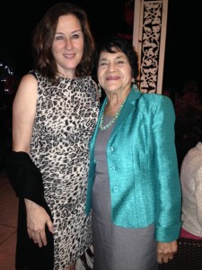 Andrea with Dolores Huerta, labor leader, civil rights activist and co-founder of the United Farm Workers.